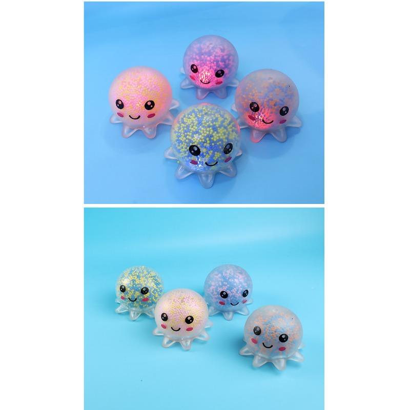 Cartoon Foam Octopus Octopus Pinch Toy Wholesale Children's Decompression TPR Glowing Pinch