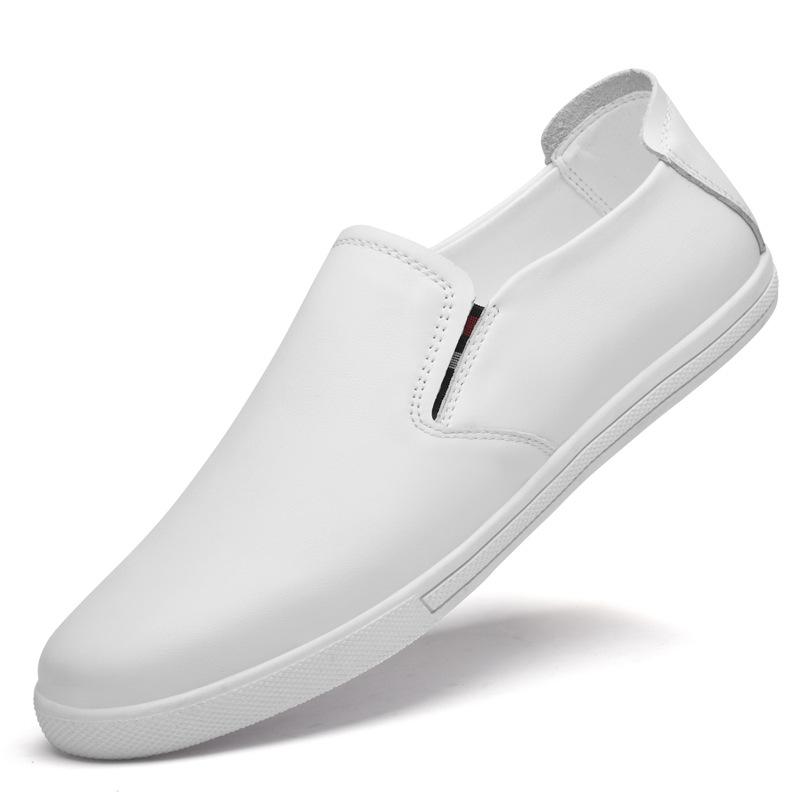 Men's Shoes Large Size Men's Heels Can Be Stepped On Small White Shoes Breathable Board Shoes Foreign Trade Cowhide Surface Small Size Casual Shoes