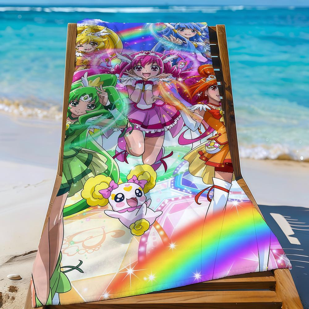 Anime S-Smile P-PreCure Towel Sports Quick Dry Travel Camping Gear Sandproof Soft Light Large Beach Towel