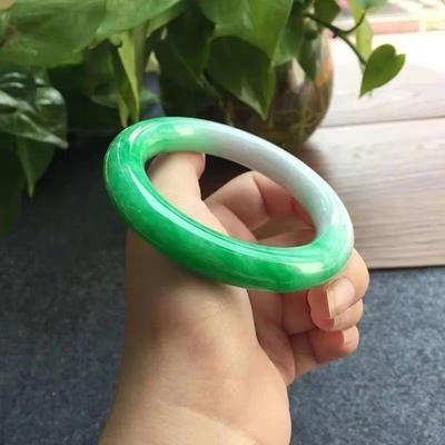 Pulseira de jade natural jade gelo semeado meia paisagem pulseira de flores flutuantes para mulheres