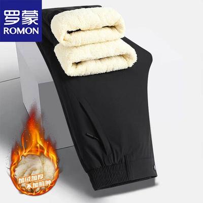 Men's Lamb Wool Lined Straight-Leg Casual Pants
