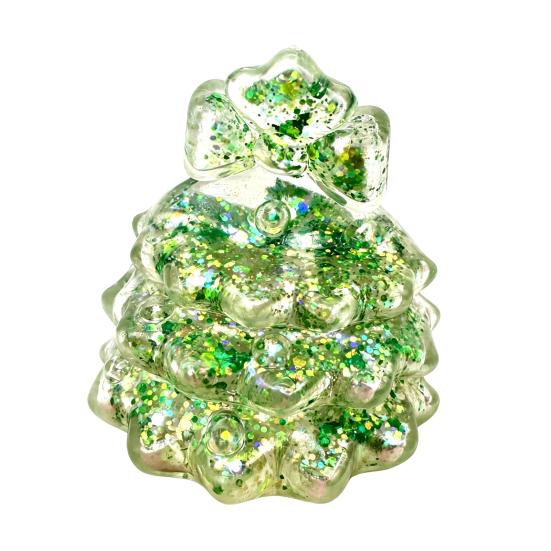 Holiday Party Favors Glitter Christmas Tree Squeeze Toy, Xmas Sensory Toy for Stress Relief, Relief Slow Rise Mini Fidget Gift Kids Adults Quiet