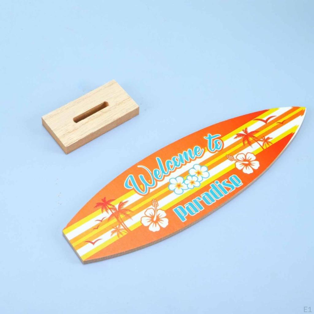 4 Pieces Surfboard Table Decoration Welcome To Paradise Sign Tropical Bar Sculpture Decor Beach