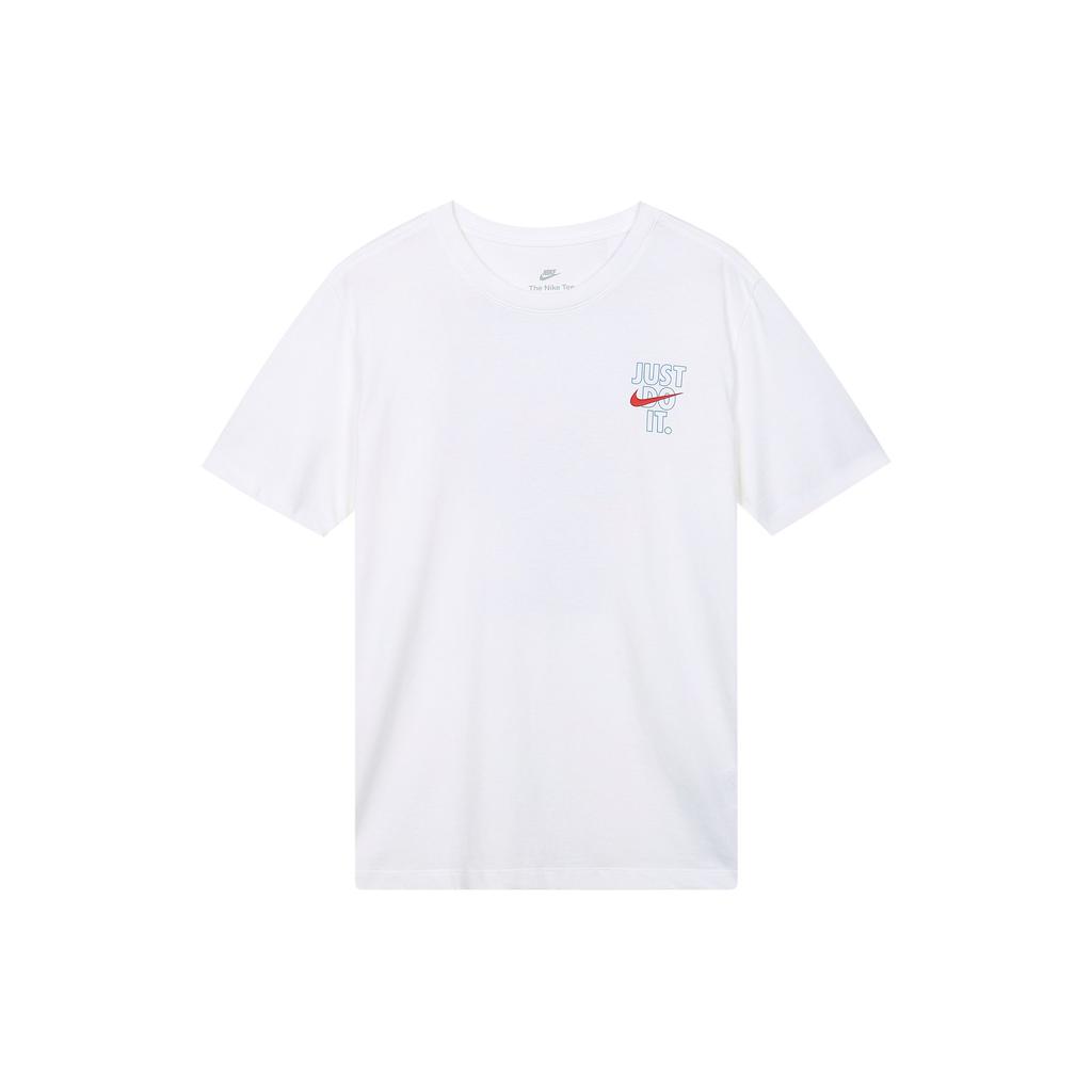 Nike Sport Casual Letter Print Round Neck Short Sleeve T-Shirt Men Tops White DX0322-100