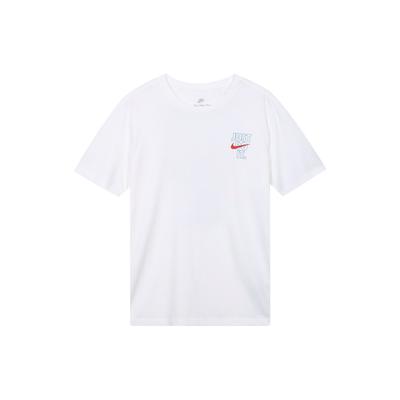 Sport Casual Letter Print Round Neck Short Sleeve T-Shirt Men Tops White DX0322-100