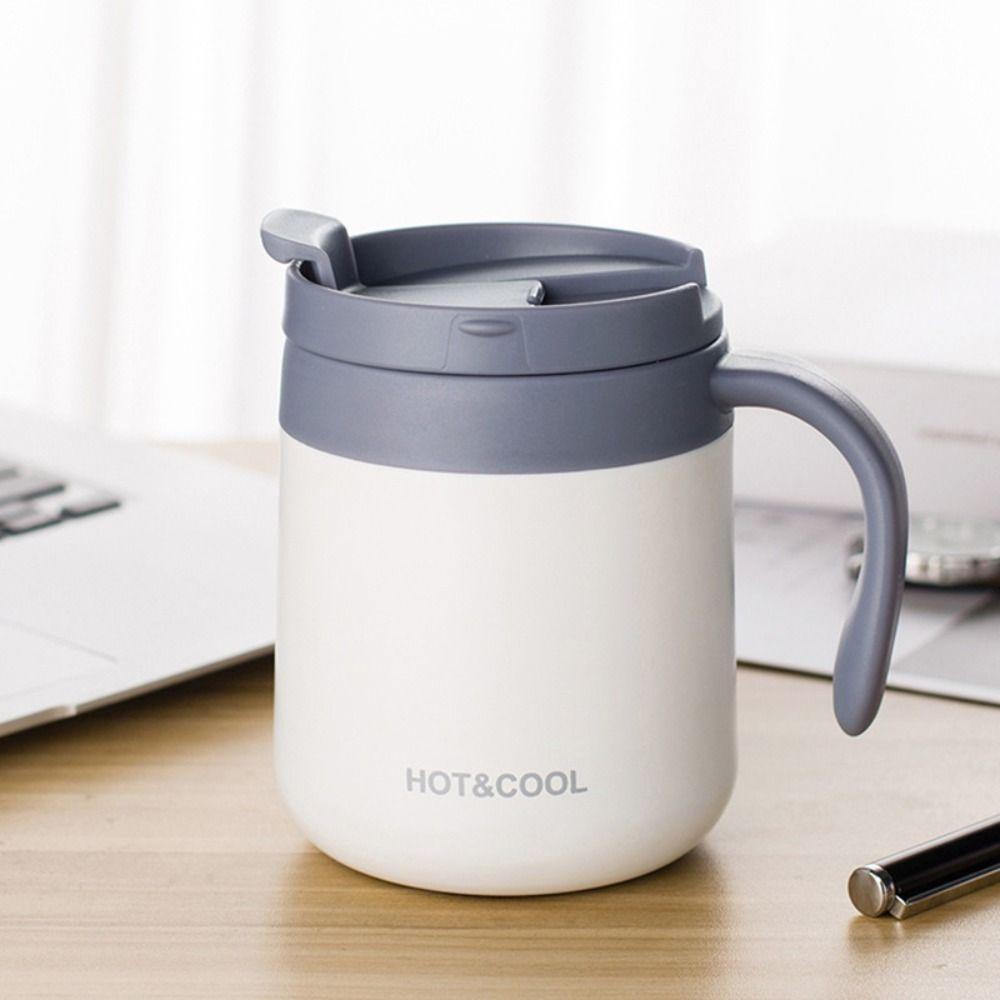 Wide-mouthed Insulated Cup Solid-color Thermos Cup Portable Coffee Cup  Car