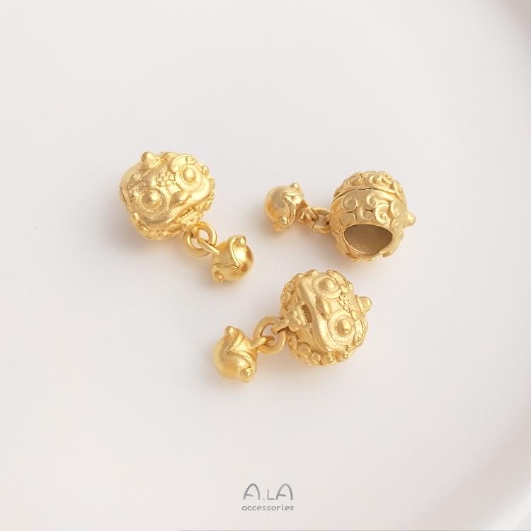 Vietnam Sand Gold Lion Pendant Necklace - Durable Color, Handmade DIY High-End Design