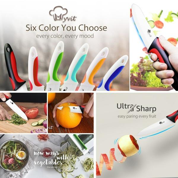 Kitchen Knife Set Ceramic Knives Paring Utility Slicing Chef 3 4 5 Inch White Zirconia Blade Fruit Vegetable Knife Tools Cutter