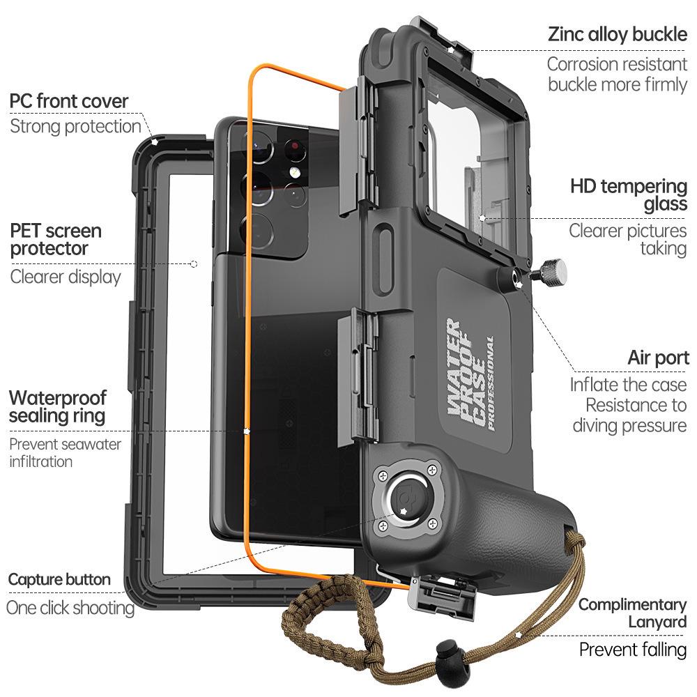 Red Pepper Black Technology Waterproof Dive Case (15m) for Samsung, Apple 14/13, Huawei, Xiaomi