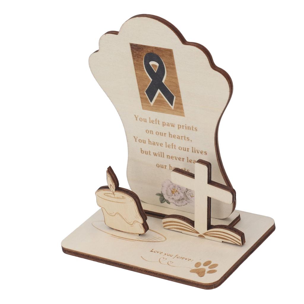 Pet Memorial Plaque Meaningful Express Sympathy Pet Memorial Wood Desk Decor for Cats Dogs