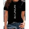 Damen Sportlich Lässig Modisch T-Shirt mit Buchstabenmusterdruck - Leicht und Weich Rundhals Sommer Kurzarmtop