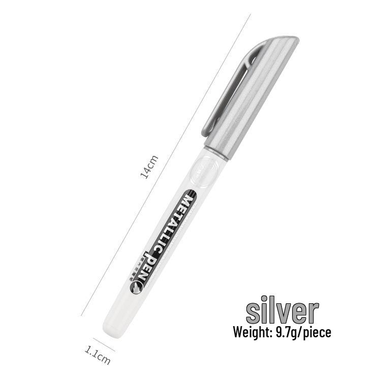 

Guang Na 560 Metallic Gold & Silver Paint Marker for Glass, Cards, and Wedding Books серебряный