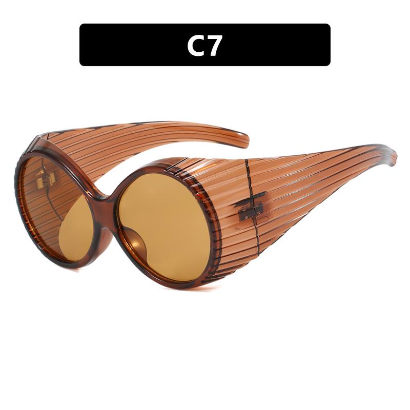 

Солнцезащитные очки оверсайз круглой формы в уличном стиле - Модный и преувеличенный дизайн 2023 года As shown