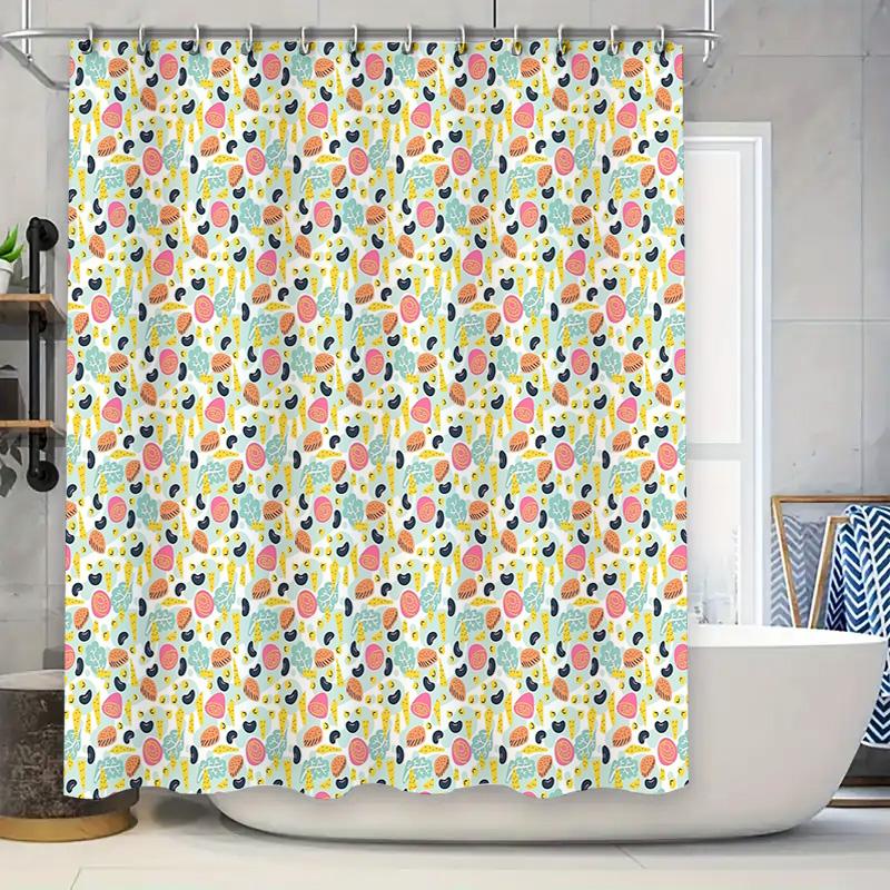 

Bathroom Shower Curtain Vintage Floral Waterproof Fabric Decor For Spa Hotel Home W60H190(CM)-1 Pcs
