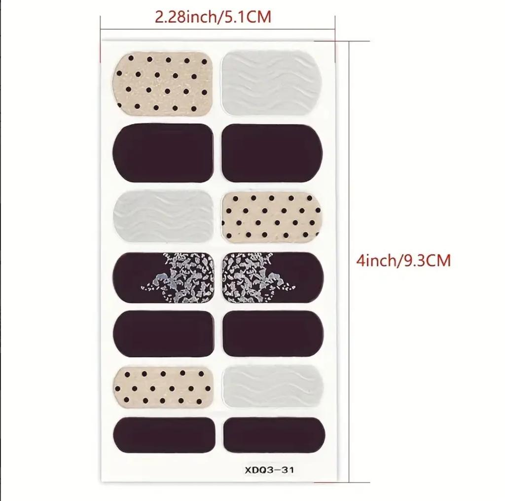 32 Vibrant Colors Semi-Cured Gel Nail Wraps, Long-Lasting French Nail Decal, Full Cover Waterproof Sticker