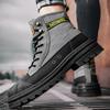 Herr Ankelstövlar Mode Höga Sneakers för Män Andningsbara Canvas Vardagsstövlar Halkfria Kängor Vandringskängor Botas Masculinas