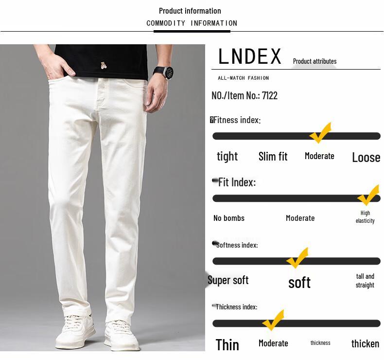 Yiliteng Men's High-Stretch Straight-Leg Denim Jeans