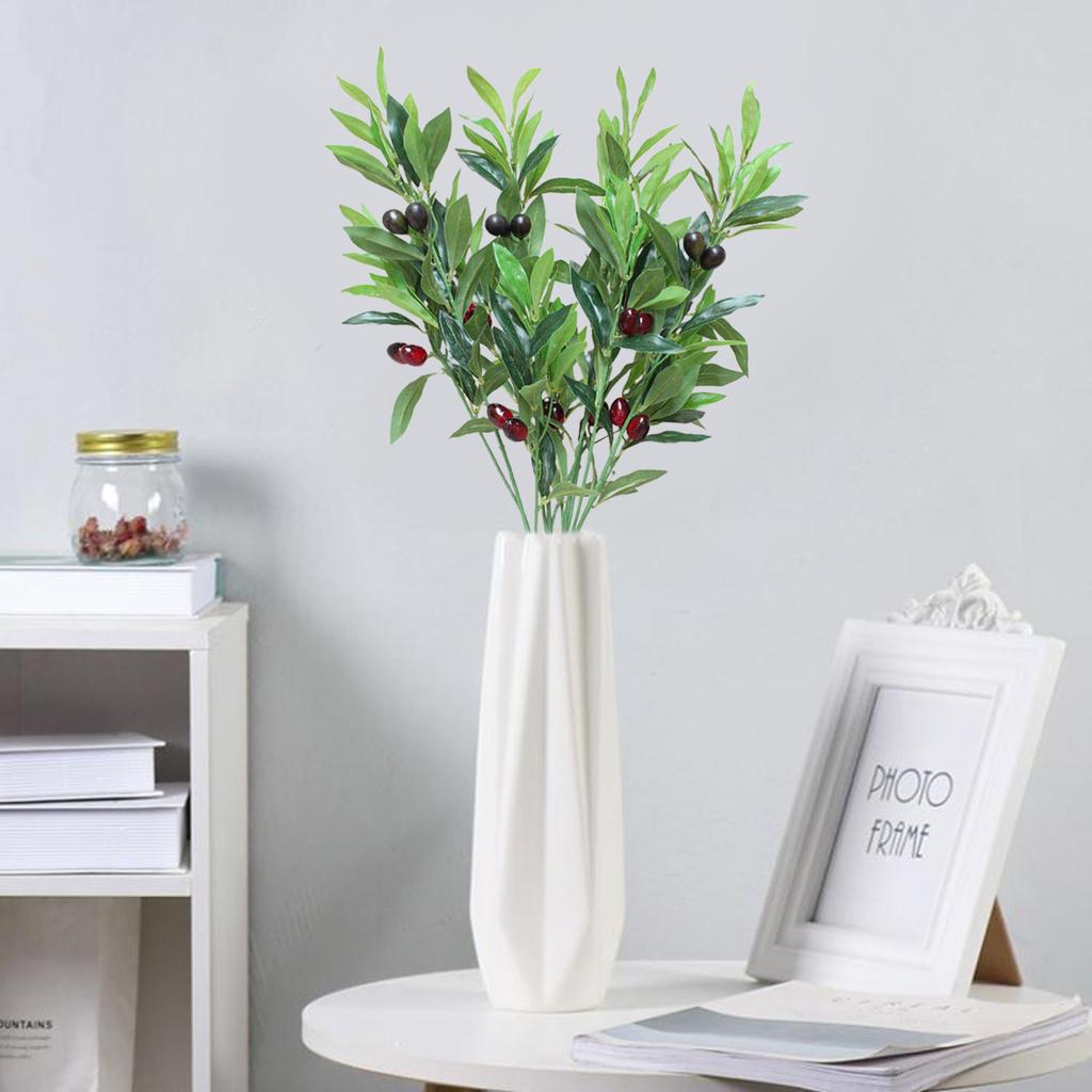 Artificial Olive Branch Greenery Stem 22.8 Inch Faux Olive Leaves Branch for Vase Decor Wedding Table Centerpiece