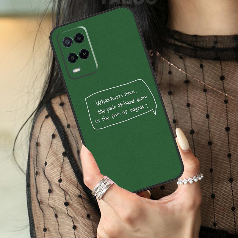 Green Aesthetic Case For Oppo A80 A60 A40 A17 A57 A77 A74 A54 A94 A78 A98 A18 A38 A58 A96 A76 A16 A15 A5 Pro