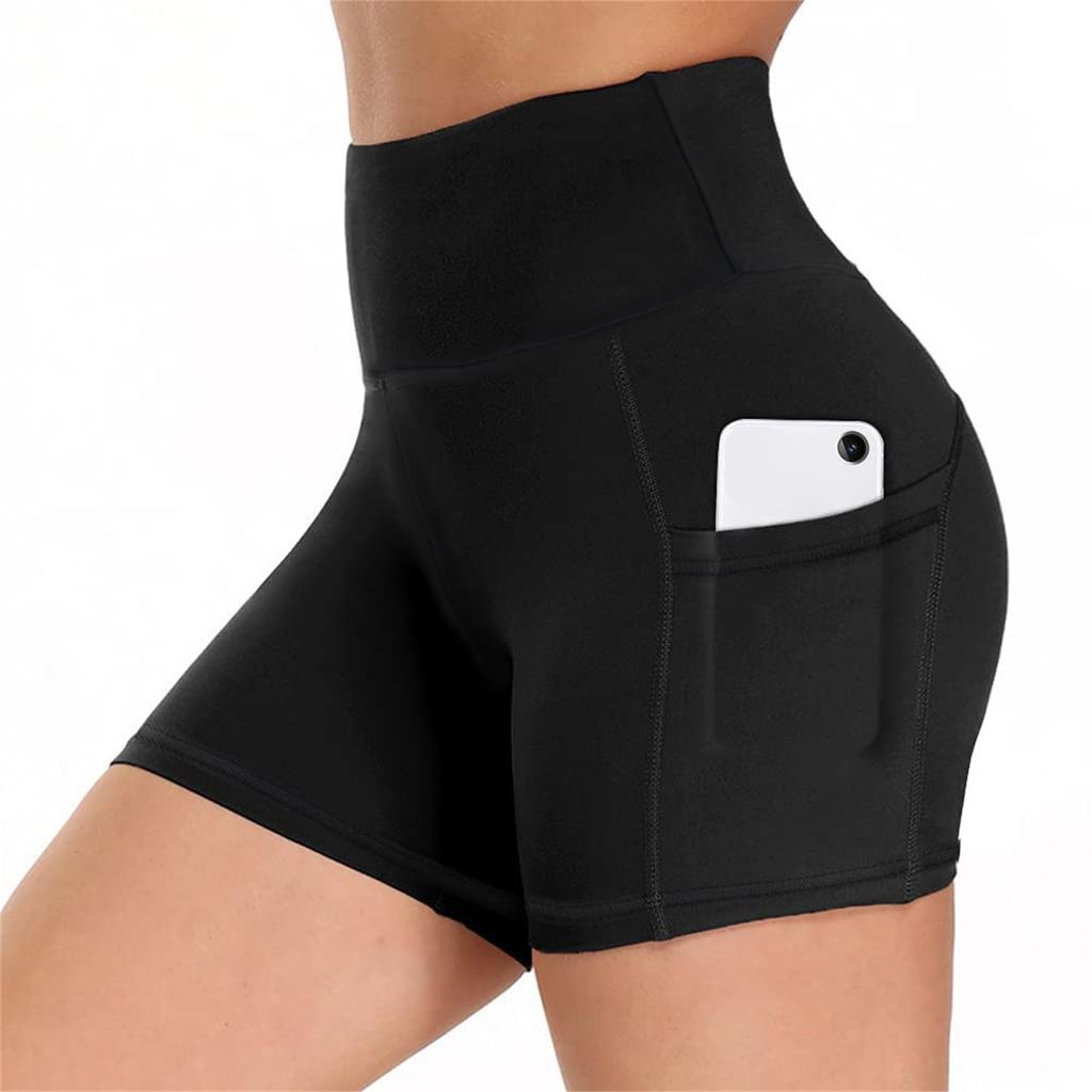 Women'S Seamless Knitted Color Buttocks Shorts Breathable High Elastic Sports Running Yoga Pants