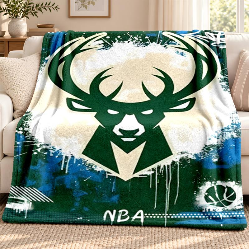 Milwaukee Bucks blanket Flannel Blanket Soft Cozy Plush Throw for Sofa Bed Lightweight Home Decoration Outdoor camping