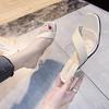 Transparent Thin High-heeled Sandals and Slippers Female Summer Square Head Open Toe Sandals