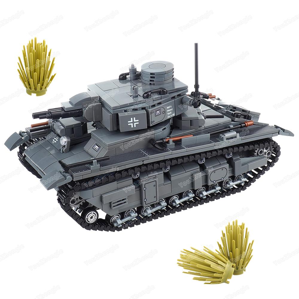 Mehrere Geschütztürme NbFzip Schwer Dunkelgrau Panzer Bausteine Montage MOCww2 Figuren Waffen Ausrüstung Szene Modell Ornamente Geschenk Spielzeug