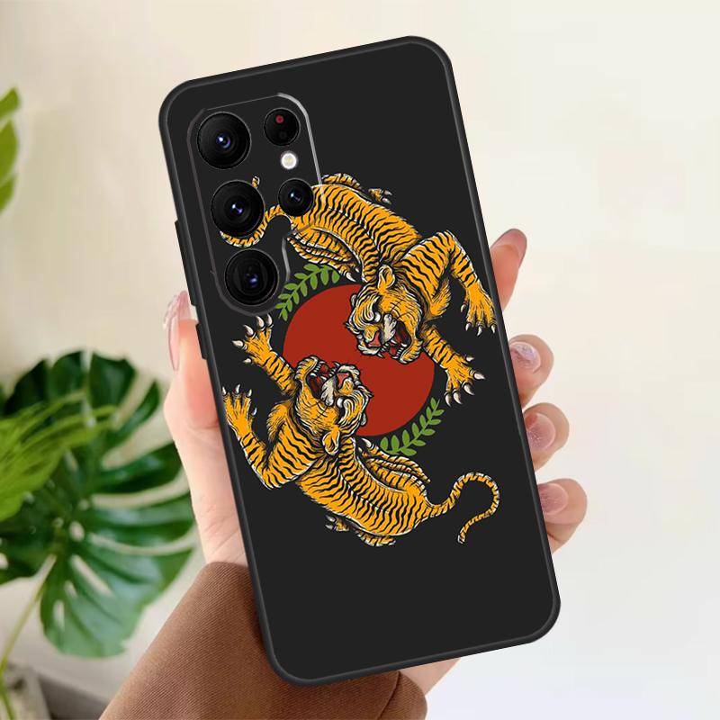 Tiger Red Sun Japan Art Soft Case For Samsung Galaxy S25 Ultra S21 S22 S23 S24 Plus S9 S10 S20 FE S24 FE Phone Cover