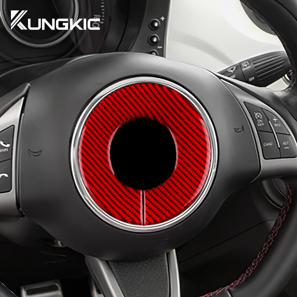 Real Soft Carbon Fiber Sticker For Fiat 500 Abarth 595 2012 2013 2014 2015 2016 2017 2018 2019 2020 2025 2025 2025 Car Steering