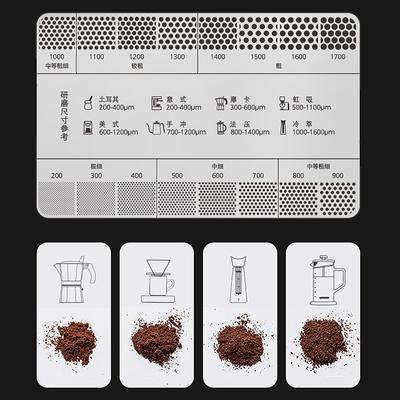 Ground Coffee Grind Reference Card Size 200-1600um Coffee Accessories Conversion Card For Common Brewing Related Conversions