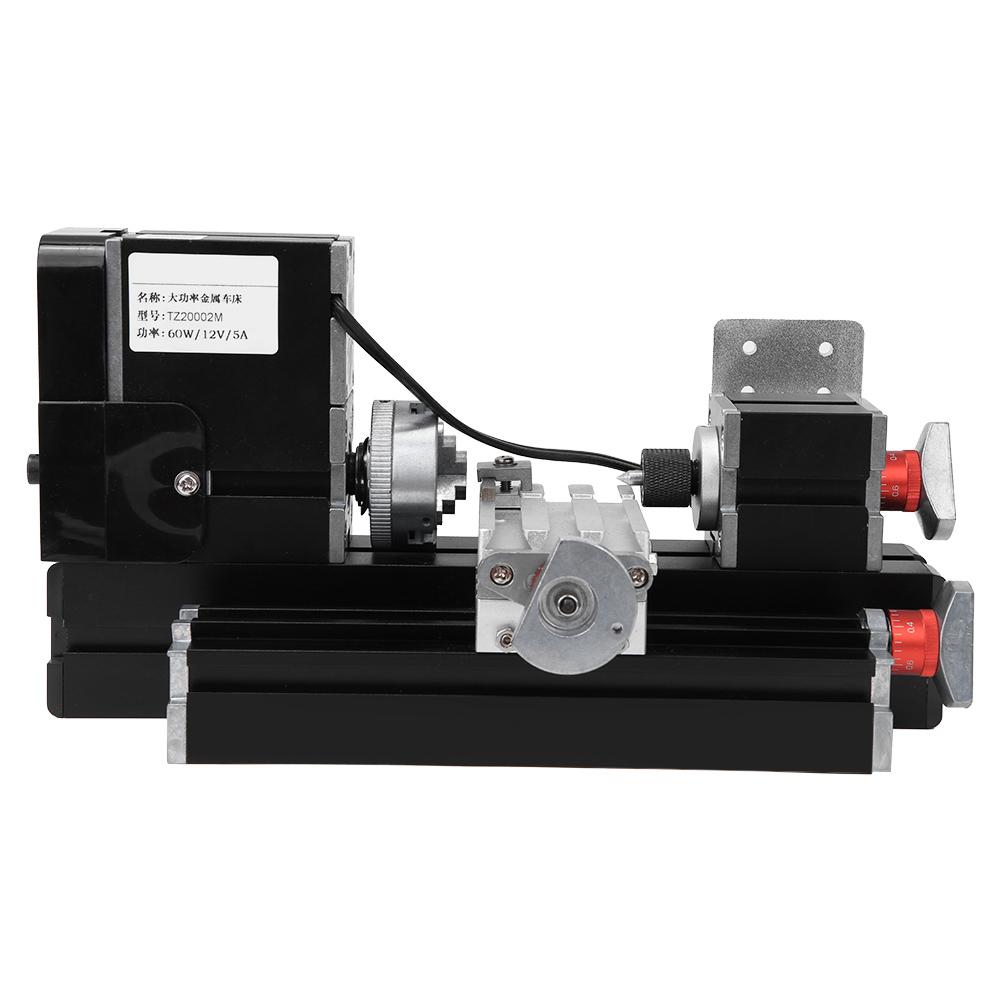 Metal Lathe Mini High Power 60W for Wood Plastic Processing 12000rpm