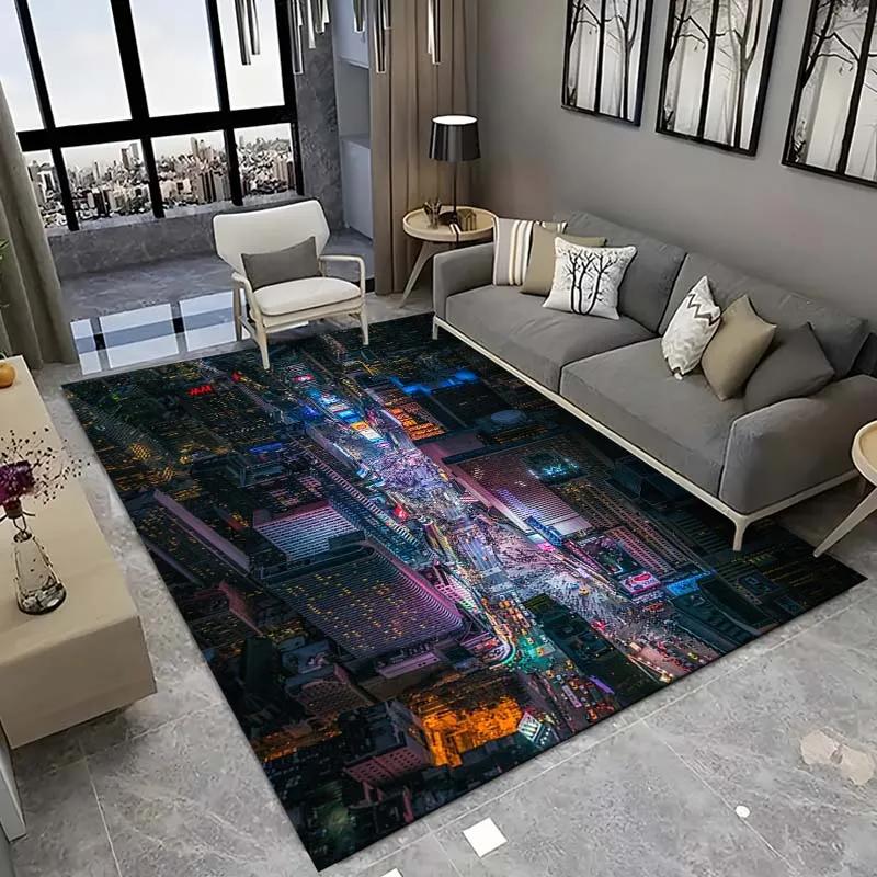 New York City Floor Mat Urban Landscape Rug Modern Cityscape Carpet for Living Room Bathroom Mat Doormat for Bedroom Home Decor