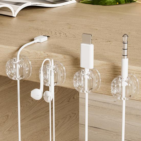 Magnetisk Kabelholder Selvklebende Kabelorganisator Enkel Installasjon Kabelklemme med Fjær for Skrivebord Hjemmekontor Bil