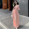2026 New French Pure Desire Style Pink Suspender Dress Children's Autumn and Winter Cardigan Wear with Long Dress Set