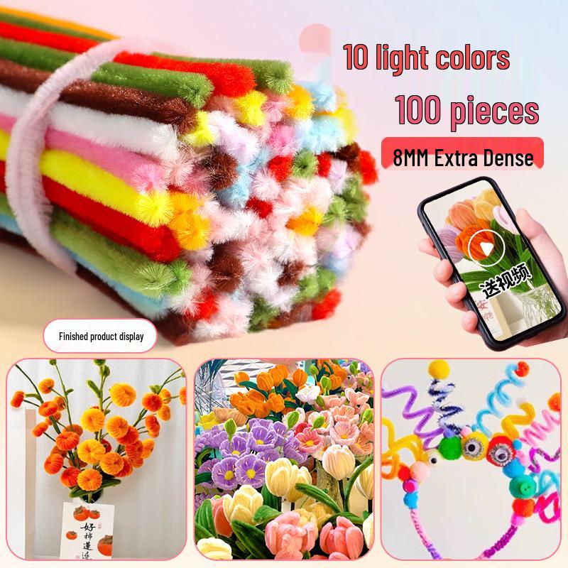 Pipe Cleaner Bouquet Kit: DIY Children's Weaving Material for Handmade Chenille Christmas Tree