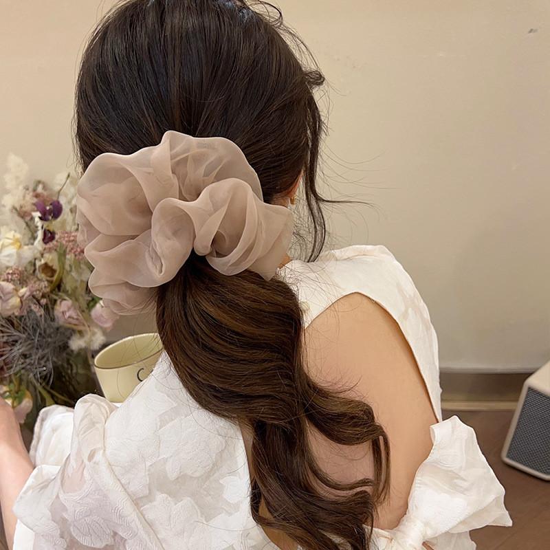 Large Mesh Hair Rope for Women Simple Fashiona Girl hair tie Hair Ring Simplicity High Ponytail Scrunchie
