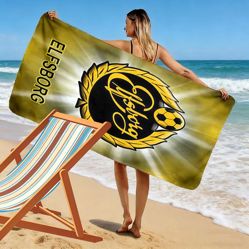 IF Elfsborg Print Beach Towel, Large Soft Quick Dry Towel for Beach Camping Swimming