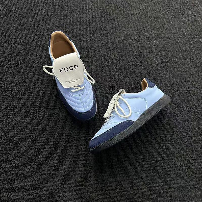 Lace-Up Sports Shoes Round Head Training Shoes Casual Shoes Flat Men'S Trendy Commuter Hiking Shoes
