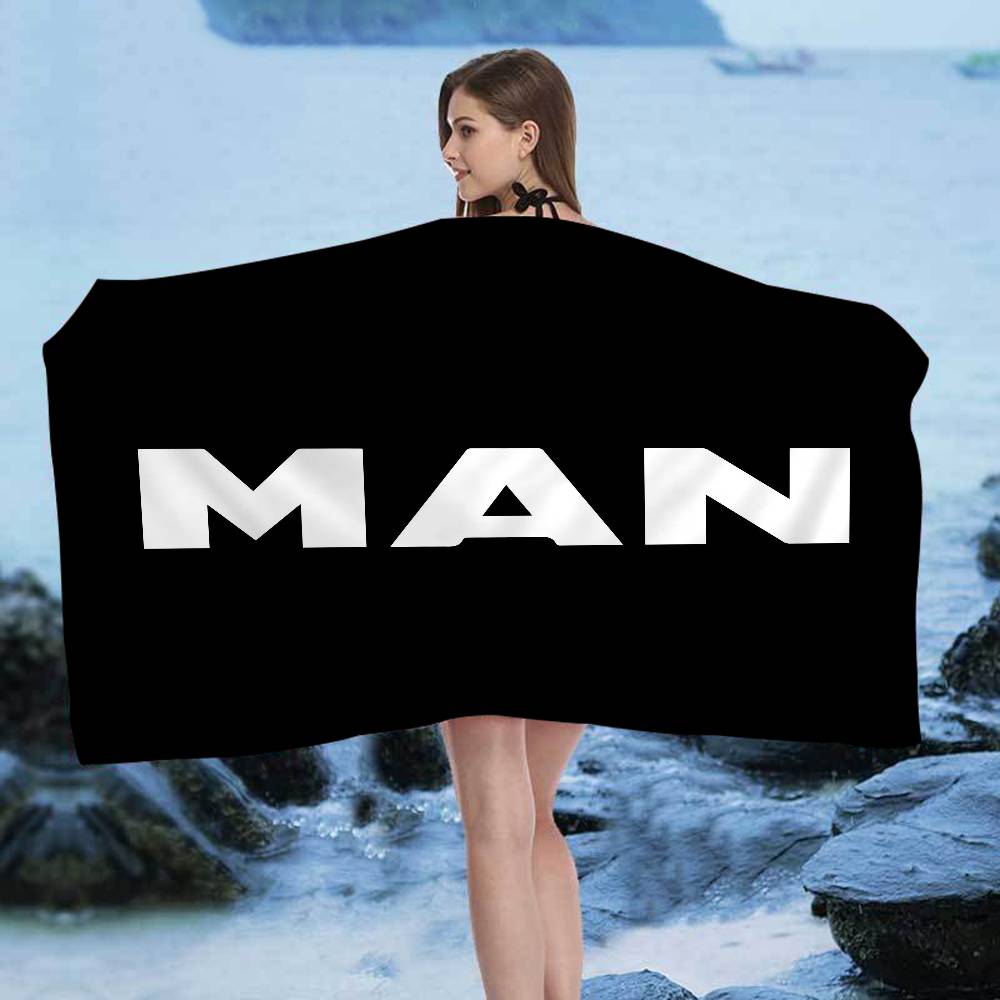 M-Man Truck Logo Microfiber Beach Towel Absorbent Quick Dry Soft Yoga Swimming Resort Mountain Climbing Towel
