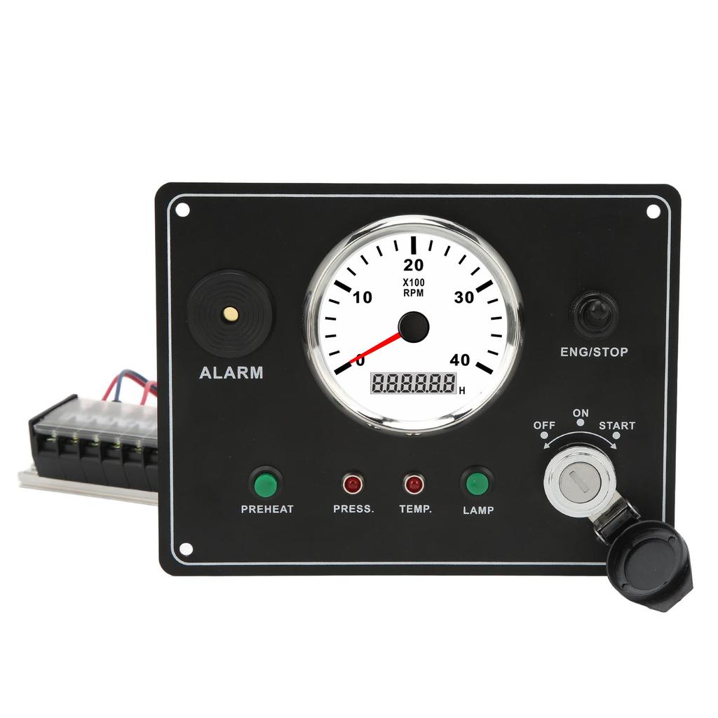 Přístrojový panel lodi s tachometrem Multifunkční 4000 ot/min Zastavení motorů Start ON OFF Alarm teploty vody Vodotěsný IP67