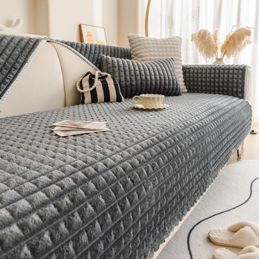 

Бархатная подушка для дивана, зимняя утолщенная флисовая теплая нескользящая подушка для сиденья, кожаный чехол для дивана, тканевый чехол 70X70