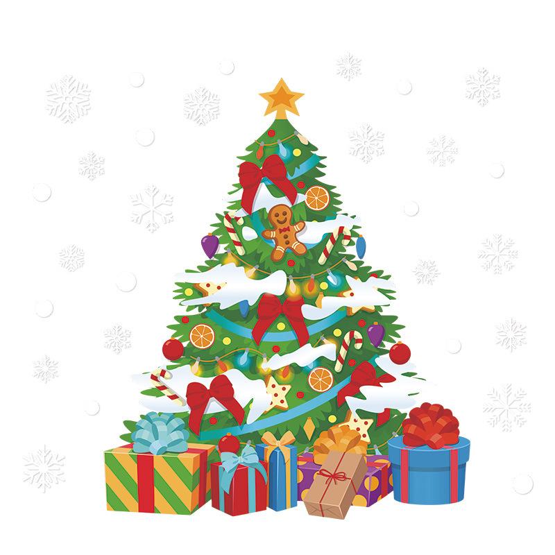 Christmas Snowflake Glass Window Decoration Sticker Self-Adhesive Material Christmas Tree Holiday Party Decorations Wall Sticker