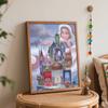 Disney Oil Painting Beauty and the Beast Castle Winter Art Handmade Diy Painting Home Decoration Gift