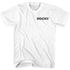 Rocky Movie Logo Front & Back Print Adult White Short Sleeve T Shirt Vintage Style Graphic Tees