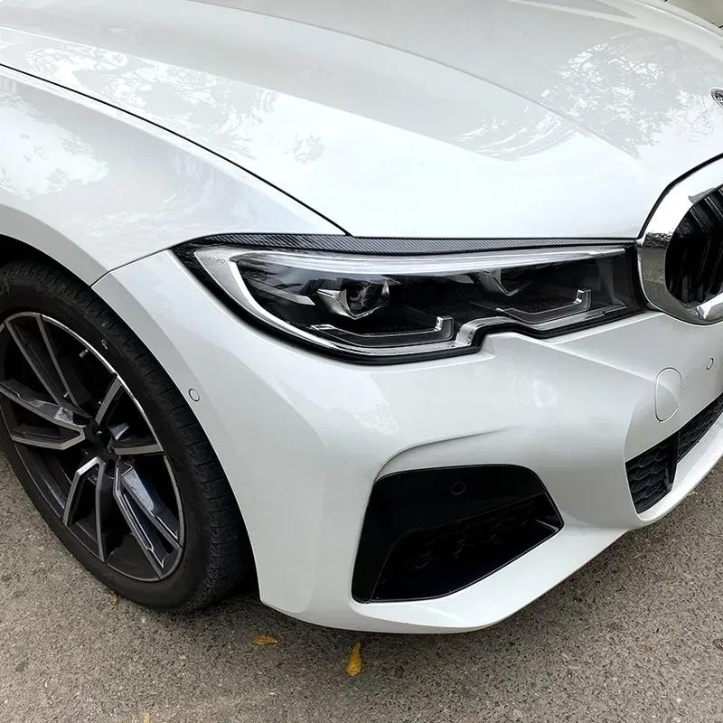 For BMW 3 Series G20 320i 325i 330i + Car Front Headlight Eyebrow Eyelids Stickers Body Kit Tuning