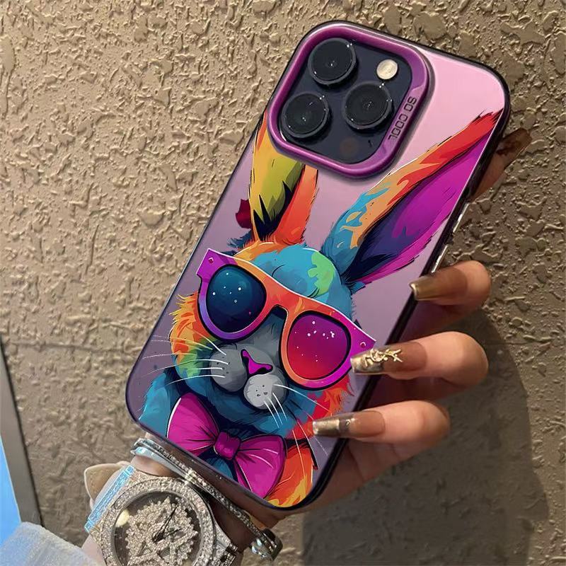 Graffiti sunglasses rabbit for Apple 15Promax phone case iPhone16 cute 14 new 13 premium 17