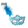 High End Ball Mask Halloween Princess Half Face Mask Venetian Masquerade Party Elegant with Lace Feather Rhinestones Adjustable Ribbon Women