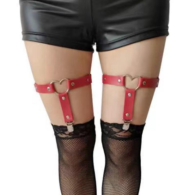 Women Sexy Leather Thigh Garter Belt Punk Elastic Harness Leg Strap Goth Stocking Leglet Belt Garters Suspender for Girl