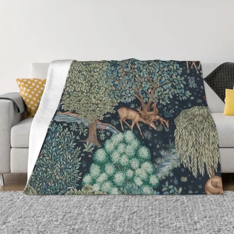 Vintage Garden Art Flannel Blanket Flower Warm Blanket Sofa Decorative Blanket Bedding