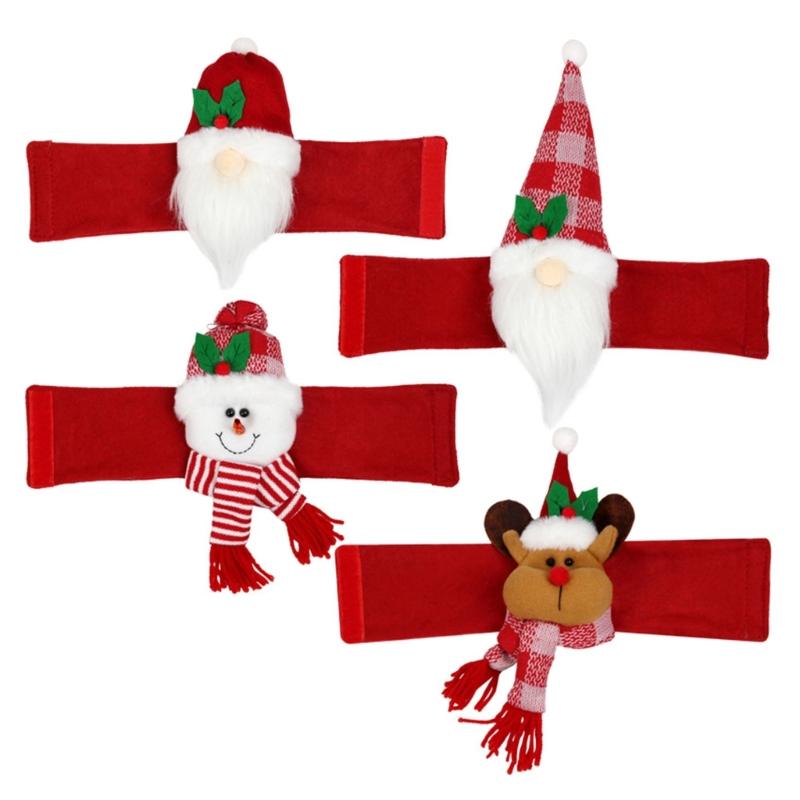 

4Pcs Santa Ornament Plush Curtain Tieback Holiday Curtain Holder Christmas Plush Dolls Christmas Decoration Curtain Clasps Belt 1